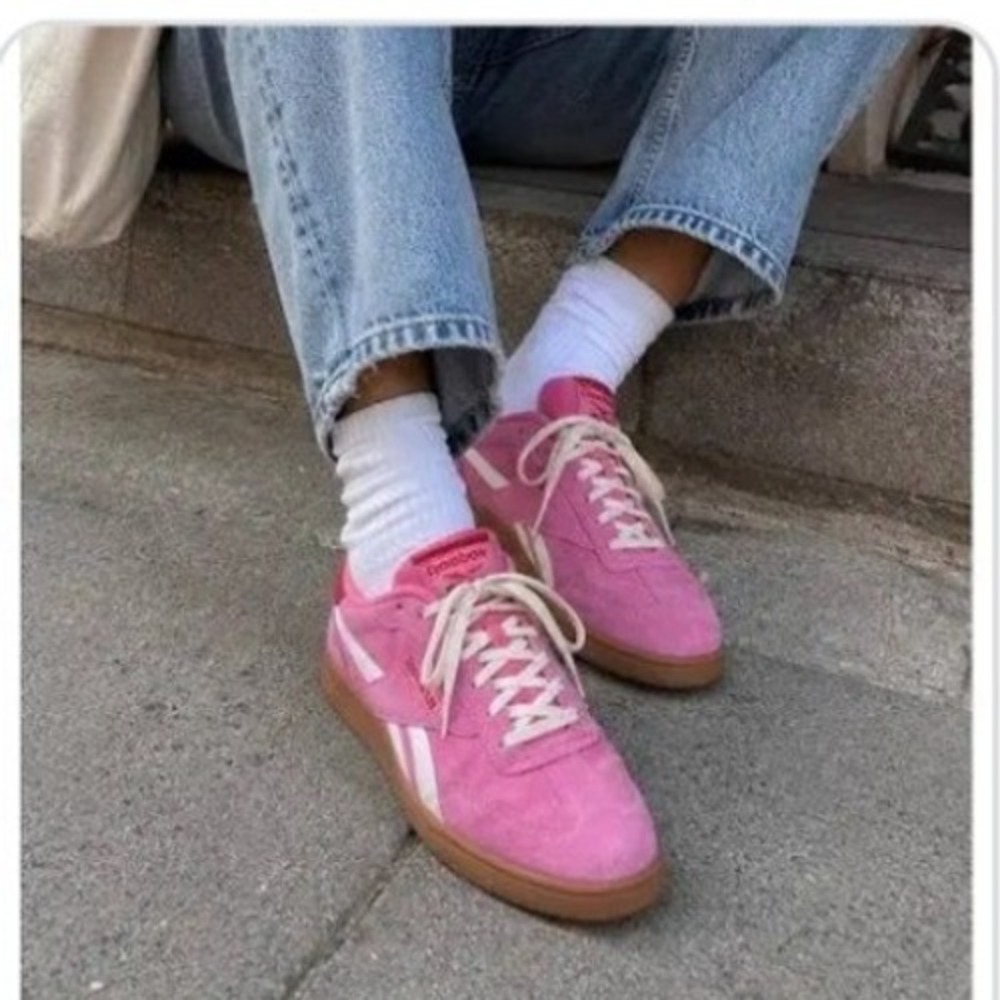 Reebok Forte Lounger Pink Suede Gum Sole Sneakers Womens 7.5 FFC0092429